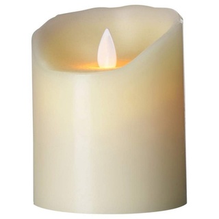 SOMPEX LED-Kerze Flame LED Kerze elfenbein 10cm (Kerze), mit Timer, Echtwachs, täuschend echtes Kerzenlicht gelb