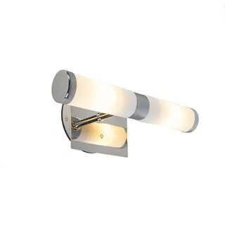 QAZQA Moderne Chrom Wandleuchte 2-flammig (G9) 955.07 Weiß