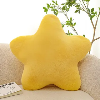 Herfair Kuschelkissen Kinder Sternkissen, Plüsch Kissen Dekokissen für Kinderzimmer,Weiche Flauschige Sternform Zierkissen,Gefülltes Stern Wurfkissen Kissen für Heimdekoration (cremegelb,50CM)
