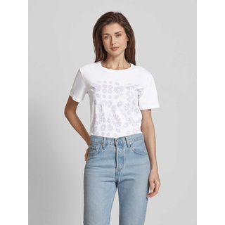 T-Shirt mit floralem Muster Modell 'MAARLA FLOWER POWAA', Weiss, S