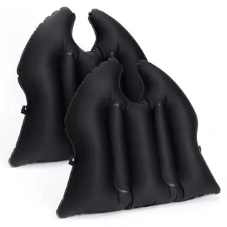 PolkaHome® 2er Set aufblasbares Sitzkissen – wasserdicht, tragbar, für Büro, Zuhause, Reisen, Camping, Stadion, schwarz - Schwarz
