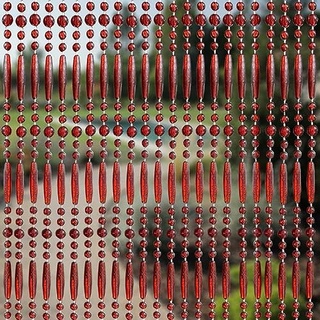 Trente Perlenvorhang Verschiedene Größen und Farben, Balkontür Fliegengitter, Insektenschutz Perlen, Fliegenvorhang Rot 100 x 230 cm