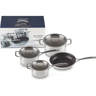 Topf- und Pfannenset 3-ply mit Deckeln, 7-teilig