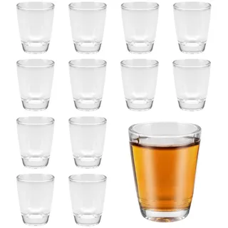 SLTAXAR 12 Stück Schnapsgläser Glas Shot Gläser 3cl Glasses Shotgläser Glas set Spülmaschinenfest Schnapsglas Glass Ouzo Gläser 3cl Transparente Shot Becher Gläse set für Party Spaß Hochzeiten