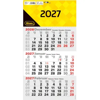 IDENA 3 Monatskalender Wandkalender 2027 24 x 45 cm