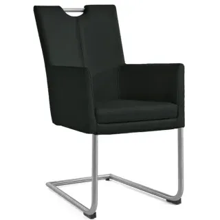 Niehoff Colorado Schwingstuhl AL 652, Rundrohr, Leder Napoli schwarz
