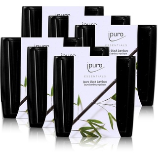Essentials by Ipuro Duftkerze black bamboo 125g - Kräftig, grüne Frische vereint mit einer holzigen Nuance – ein herb-frischer Duft (6er Pack)