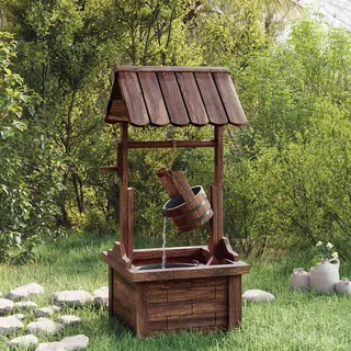 vidaXL Wasserfall Wunschbrunnen mit Pumpe 57x50x112 cm Massivholz Tanne