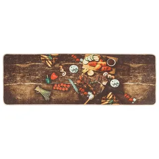 vidaXL Küchenteppich Mehrfarbig 60x180 cm Waschbar Rutschfest