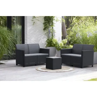 Keter Gartenlounge-Set Keter Gartenmöbel-Set Marie Kunststoff in, Witterungsbeständig grau