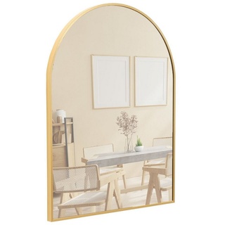 Terra Home Wandspiegel Spiegel 60x80 Metallrahmen Bogenform Schminkspiegel gold goldfarben