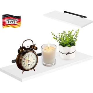 Wandregal weiß schwebend für Wohnzimmer Schlafzimmer Büro 70 cm breit