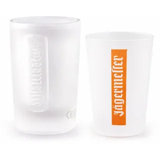 BestPlug Original Shot-Glas weiß von Jägermeister ® 2 cl Schnaps-Glas Milchglas Schnapsglas weiße Shot-Gläser mit Kunststoff-Probierbecher