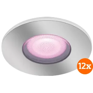 Philips Hue Xamento Badezimmer-Einbaustrahler White & Color - Chrom - Rund 12er-Pack