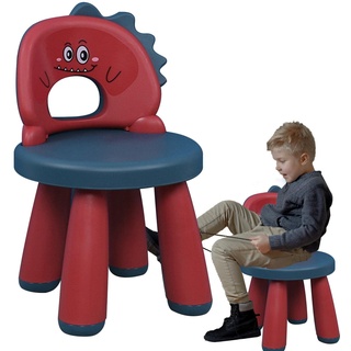 Sloane Kindertischstuhl - Tritthocker für Kleinkinder | Dino-Kinderstuhl, volle Rückenlehne, rutschfestes Polsterdesign an der Unterseite, doppelt verdickte Rückenlehne für Kindergarten, Zuhause