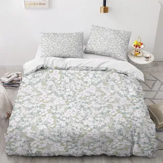 NURIMA Winter Bettwäsche 135x200 Blumen Floral - Ästhetisch Bettwäsche-Sets, Warme Weiche Mikrofaser Bettbezug Set 2teilig - 1 Bettbezüge und 1 Kopfkissenbezug 80x80 cm, mit Reißverschluss