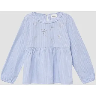 s.Oliver Ausgestellte Bluse mit Streifen und Schmucksteinen - blau - 128/134
