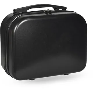Handgepäck Kosmetikkoffer Schwarz Damen Make up Koffer & Beautycase, Schminkkoffer Friseurkoffer Kosmetiktasche, Aufbewahrung von Kosmetik, Herren Kinder Reiseetui aus ABS