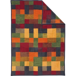 Wohndecke Wohndecke "Palermo", Erwin Müller, Baumwollmischung Karo bunt|grün 150 cm x 200 cm