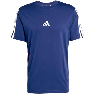 adidas Essentials 3-Streifen Single Jersey Kurzarm-T-Shirt Dark Blue / White 2 M
