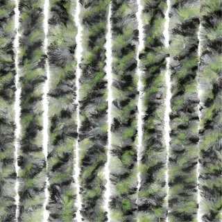 Moritz Flauschvorhang aus Chenille 90 x 220 cm grün grau schwarz meliert Türvorhang als Fliegenschutz Insektenschutz für Camping Wohnwagen