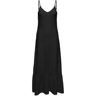 JDY Damen Kleid JDYCATHINKA S/L Long Dress JRS ATK (DE/NL/SE/PL, Alphanumerisch, M, Regular, Regular, Black) - M