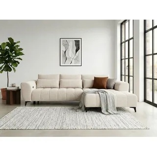 werk2 Ecksofa WERK2 "Garay, XXL-Liegefläche: elektrisch ausziehbar auf ca. 228×126 cm", beige, B:287cm H:64cm T:220cm, 100% Polyester, Sofas, Ecksofa, Luxus in Übergröße: XXL-Liegefläche, Komfort-Ottomane & stilvolle Füße