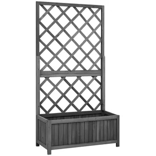 vidaXL Garten-Spalier mit Blumenkasten 70 x 30 x 135 cm Schwarz