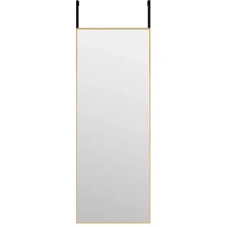 vidaXL Türspiegel Hängespiegel Spiegel Ankleidespiegel Garderobenspiegel Flurspiegel Frisierspiegel Wandspiegel Golden 30x80cm Glas Aluminium