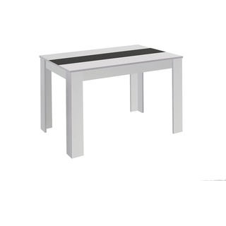 byLIVING Esstisch Nori/Moderner Küchentisch in Weiß/Einlegeplatte wendbar in schwarz oder weiß/Kleiner Tisch / 140 x 80, H 75 cm