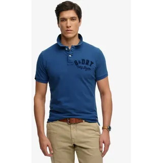 Superdry Poloshirt VINTAGE ATHLETIC POLO mit Polokragen und Knopfleiste, aus Baumwolle, Relaxed Fit blau S (46)