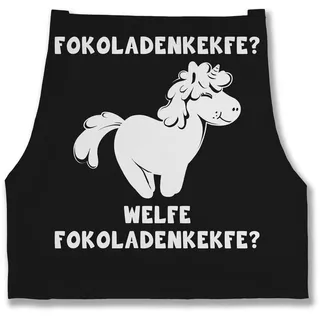 Shirtracer Kochschürze Fokoladenkekfe Einhorn, (1-tlg), Lustige Witzige Schürze Erwachsene schwarz