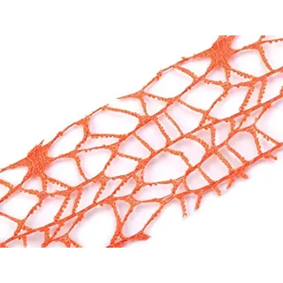 Schnoschi Dekostoff aus Baumwolle orange, Rolle 9 m x 5 cm Tischläufer, Dekonetz, Netzband, Tischband, Netzstoff, Textil-Netzgewebe, viele Farben