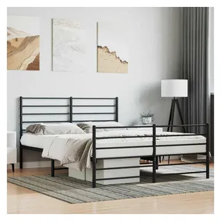 vidaXL Metallbett 160 x 200 cm Schwarz