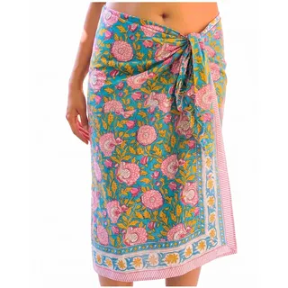 Mandala Life ART Premium Blockdruck Baumwoll-Strandpareo für Damen – Weicher, Leichter Sarong, Bikini-Cover-up, Badeanzug-Cover-up, Boho-Wickelrock für Sommer, Reisen & Strand - Einheitsgröße