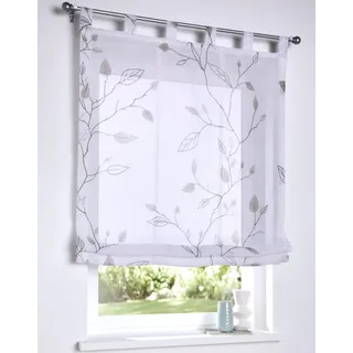 Kutti Raffrollo Schlaufenrollo Bonnie 80 x 140 cm grau/transparent