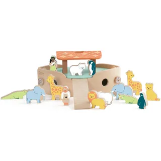 Classic World Bootsbauset „Arche Noah“ aus Holz mit Tieren, 16d