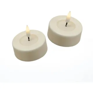 Deluxe Homeart LED Maxi Teelichter Mia Deluxe Homeart flackernd Echtwachs D: 6,1cm creme 2St.