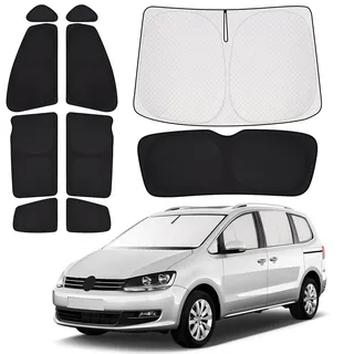 ZATOOTO Sonnenschutz Auto für VW Sharan 2010-2020, Sichtschutz Auto | Verdunkelung Autofenster, Vollständiger Satz Wärmeisolierung, Frontscheibe, Seitenfenster und Heckscheibe, Einfache Montage