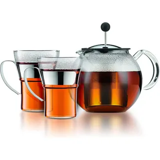Bodum K1801-16CAR Teekanne Teekannenset Chrom, Transparent