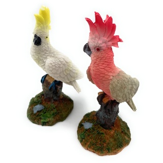 Onwomania Polyresin Figur Kakadu Vogel Palmkakadu Papagei Tier Dekofigur aus Polyresin Rot  9,5 cm