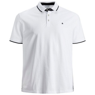 Jack & Jones Poloshirt + Fit Polo Shirt JJEPAULOS Sommer Hemd Pique (1-tlg) 3615 in Weiß blau 5XLARIZONAS