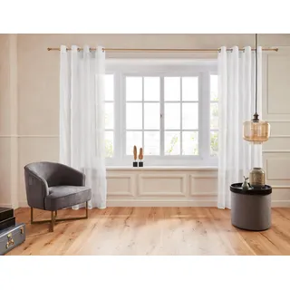 Guido Maria Kretschmer Home&Living Gardine Mila, Ösen (1 St), transparent, Voile, Wellenmuster, monochrom democratichome Edition weiß 140 cm x 145 cm