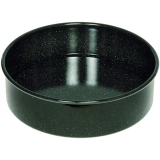 Riess, 0493-022, Tortenform Ø 24cm, SCHWARZEMAILLE, Emaille, Volumen (empf.): 2,5 Liter, Herstellung in Österreich, LBH: 25,4x25,4x7,5cm, 0,890kg, Backform, Spülmaschinenfest, Ofenfest