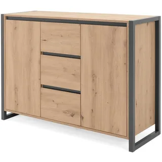 furn.design Kommode Malta 120 x 88 x 40 cm Eiche Artisan / Anthrazit