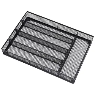 Besteckkasten Aus Stahlgewebe, Besteckbox Aus Metall, Besteckablage, H X B X T: 5,3 X 24 X 32,5 Cm, Schwarz