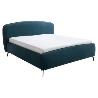 Meise Möbel Bettgestell MODENA, 180 x 200 cm Dunkelgrün Stoffbezug mit Polsterkopfteil