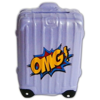 Spardose SPARDOSE Koffer aus Keramik Sparschwein Reisekoffer 46 (Lila), Geldkassette Geldspardose lila
