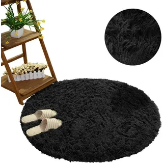 Strado, Teppich, Round carpet Shaggy Strado 140x140 BlackSky (black) universal (140 x 140 cm)
