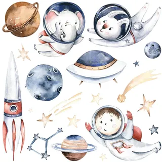 WANDAUFKLEBER 60x103cm - Kleine Astronauten